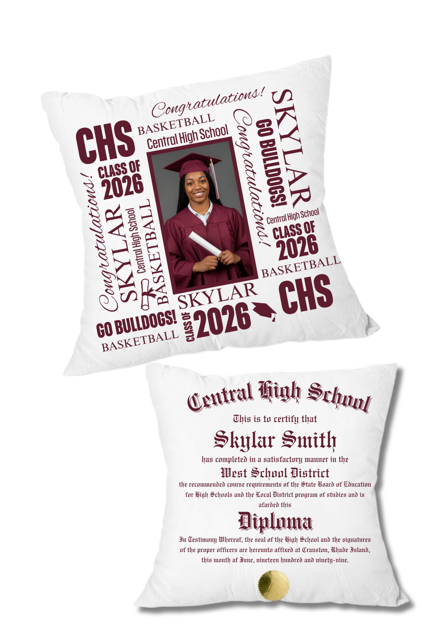 Customize Diploma Name Pillow