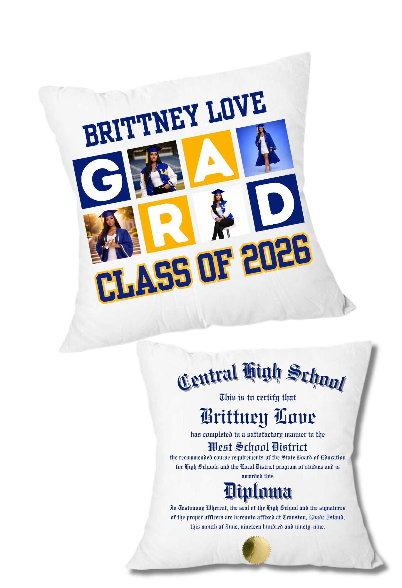 Customize Diploma Picture Pillow